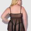 Harlow Embroidered Mesh & Elastic Longline Babydoll
