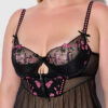 Harlow Embroidered Mesh & Elastic Longline Babydoll