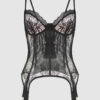 Rosalind Satin & Lace Underwire Lace Cup Corset