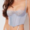 Serenity Lace & Satin Underwire Unlined Bustier