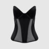Iconic Plunge Satin & Mesh Corset