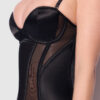Iconic Plunge Satin & Mesh Corset