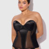 Iconic Plunge Satin & Mesh Corset