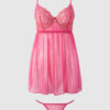 Elizabeth Lace & Rhinestone Push Up Babydoll & G-String