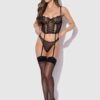 Maeve Chain & Lace Bustier With Garters