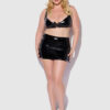 Phoenix Patent Grommet Bralette, Mini Skirt & G-String