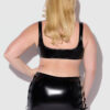 Phoenix Patent Grommet Bralette, Mini Skirt & G-String