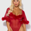 Scarlett Bell Sleeved Marabou Bodysuit