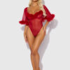 Scarlett Bell Sleeved Marabou Bodysuit