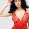 Aniya Satin And Eyelash Lace Babydoll