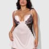 Rising Star Plunge Push Up Babydoll in Liquid Satin & Lace