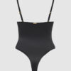 Rising Star Plunge Push Up Bodysuit in Liquid Satin