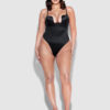 Rising Star Plunge Push Up Bodysuit in Liquid Satin