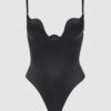Rising Star Plunge Push Up Bodysuit in Liquid Satin