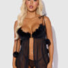 Scarlett Drop Off Open Front Marabou Babydoll & G-String 11 Scarlett Drop Off Open Front Marabou Babydoll & G-String