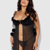 Scarlett Drop Off Open Front Marabou Babydoll & G-String 15 Scarlett Drop Off Open Front Marabou Babydoll & G-String