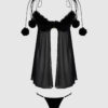 Scarlett Drop Off Open Front Marabou Babydoll & G-String 19 Scarlett Drop Off Open Front Marabou Babydoll & G-String