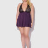 Rosalind Lace & Satin Halter Neck Drop Off Babydoll