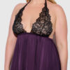 Rosalind Lace & Satin Halter Neck Drop Off Babydoll