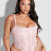 Rosalind Satin & Lace Underwire Open Cup Corset