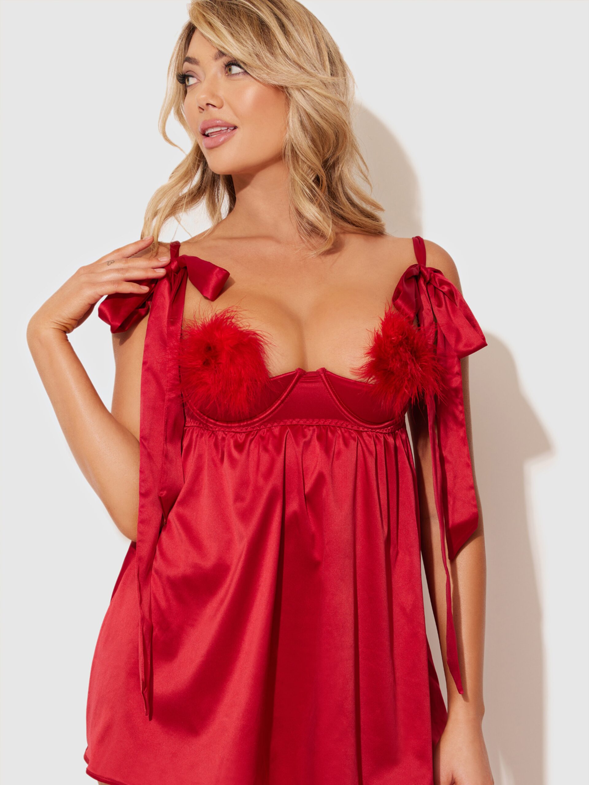 Petra Satin Open Cup Babydoll 1 Petra Satin Open Cup Babydoll