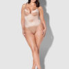 Rising Star Plunge Push Up Bodysuit in Liquid Satin