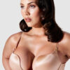 Rising Star Plunge Push Up Bodysuit in Liquid Satin