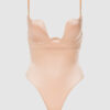 Rising Star Plunge Push Up Bodysuit in Liquid Satin