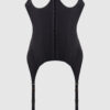 Petra Satin Open Cup Corset With Garters