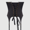 Petra Satin Open Cup Corset With Garters