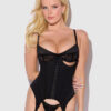 Petra Satin Open Cup Corset With Garters