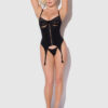 Petra Satin Open Cup Corset With Garters