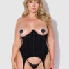 Petra Satin Open Cup Corset With Garters