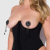 Petra Satin Open Cup Corset With Garters