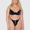 Phoenix Patent Underwire Unlined Grommet Bra & Crotchless Panty Set