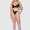Phoenix Patent Underwire Unlined Grommet Bra & Crotchless Panty Set