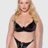 Phoenix Patent Underwire Unlined Grommet Bra & Crotchless Panty Set
