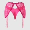 Pia Lace Skirted Open Back Garter & Tanga