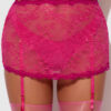 Pia Lace Skirted Open Back Garter & Tanga
