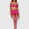 Pia Lace Skirted Open Back Garter & Tanga