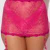 Pia Lace Skirted Open Back Garter & Tanga