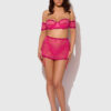 Pia Lace Skirted Open Back Garter & Tanga