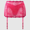 Pia Lace Skirted Open Back Garter & Tanga