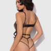 Delfina Embroidered Backless Teddy With Garters