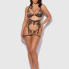 Delfina Embroidered Garter Belt With Thigh Garters