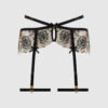Delfina Embroidered Garter Belt With Thigh Garters