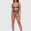 Delfina Embroidered Garter Belt With Thigh Garters