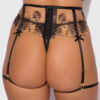 Delfina Embroidered Garter Belt With Thigh Garters