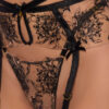 Delfina Embroidered Garter Belt With Thigh Garters