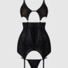 Medusa Snake Velvet Burnout Gartered Chemise & G-String